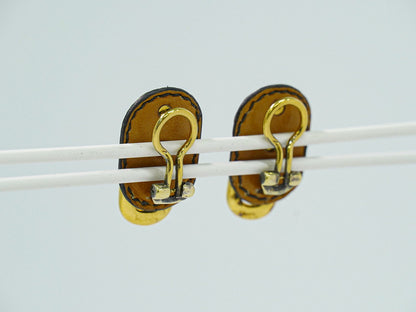 HERMES シェーヌダンクル イヤリング ゴールド ブラック