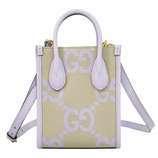 GUCCI ジャンボGG 2WAY ショルダーバッグ パープル ベージュ 671623