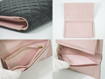 CHANEL ココマーク マイクロマトラッセ 長財布 ブラック