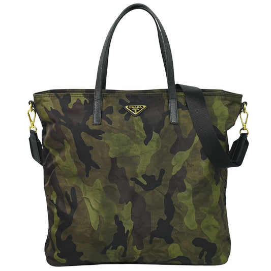 PRADA カモフラージュ 迷彩柄 2WAY ショルダーバッグ カーキ ブラック ブラウン