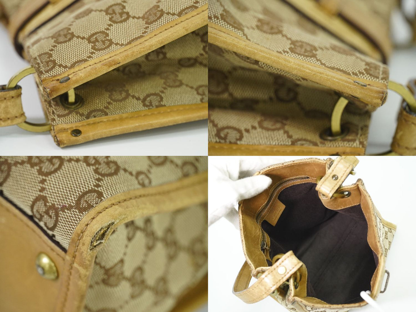 GUCCI GGキャンバス ショルダーバッグ ベージュ 110292