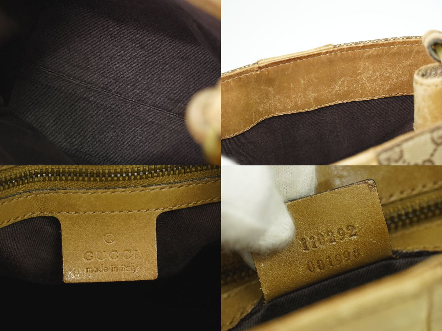 GUCCI GGキャンバス ショルダーバッグ ベージュ 110292