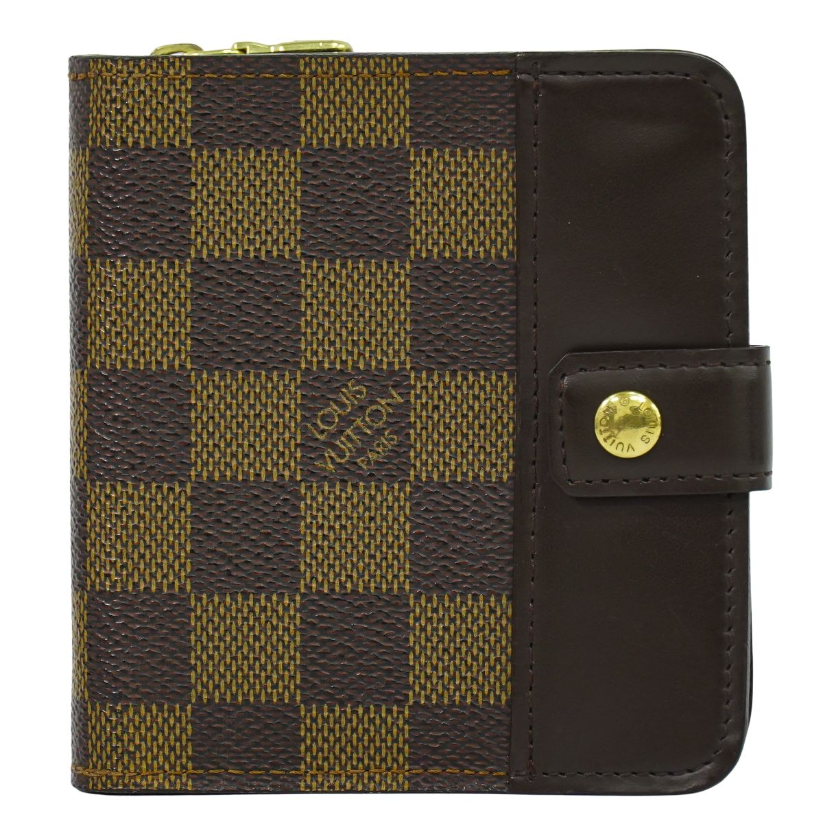 LOUIS VUITTON コンパクト ジップ ダミエ エベヌ 折財布 N61668
