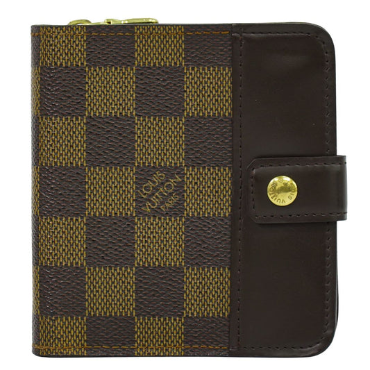 LOUIS VUITTON コンパクト ジップ ダミエ エベヌ 折財布 N61668
