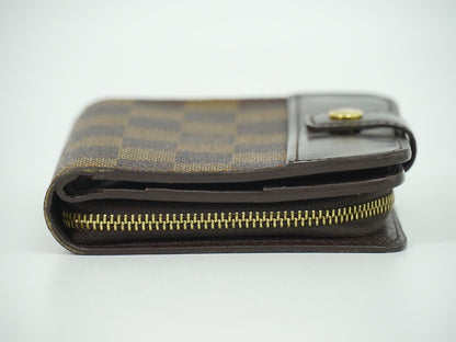 LOUIS VUITTON コンパクト ジップ ダミエ エベヌ 折財布 N61668