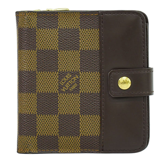 LOUIS VUITTON コンパクト ジップ ダミエ エベヌ 折財布 N61668