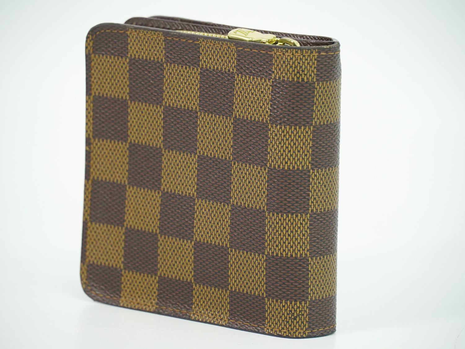 ルイヴィトン LV ダミエ エベヌ コンパクトジップ 折財布 LOUIS VUITTON コンパクト ジップ ダミエ エベヌ 折財布 N61668
