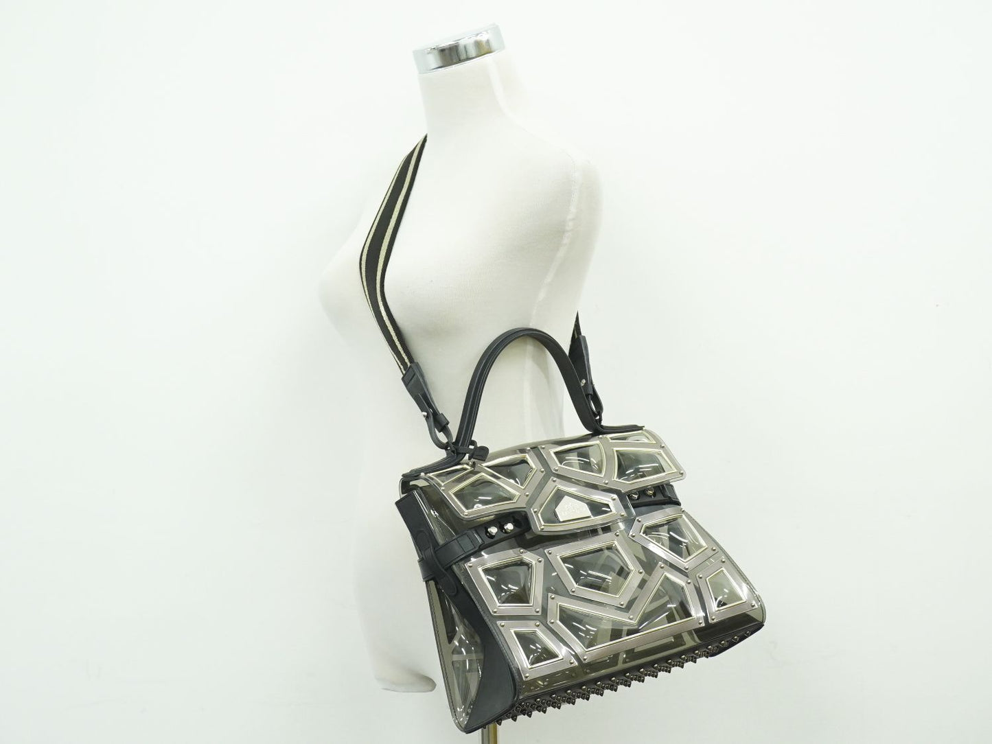DELVAUX タンペート グラディエーター 2WAY ショルダーバッグ クリア シルバー