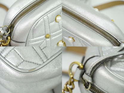 GUCCI GGマーモント ショルダーバッグ シルバー 447632