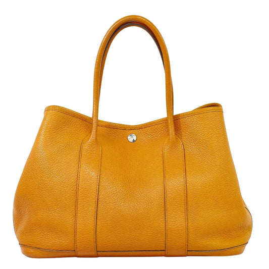 HERMES ガーデンパーティ PM トゴ レザー トートバッグ □N刻 オレンジ