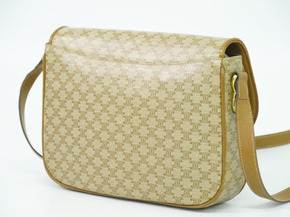 CELINE マカダム ショルダーバッグ ベージュ
