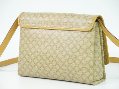CELINE マカダム ショルダーバッグ ベージュ