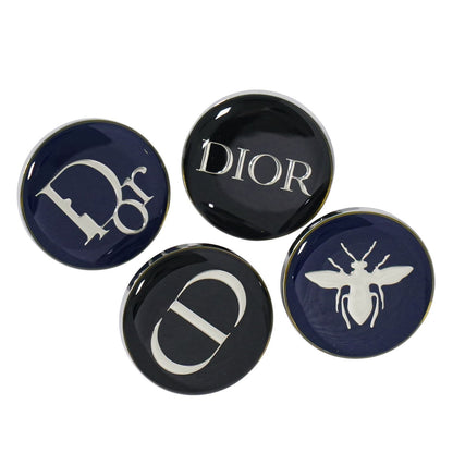Dior ロゴ ビーモチーフ ピンバッジ 4点セット ノベルティ メタル ブラック ネイビー シルバー
