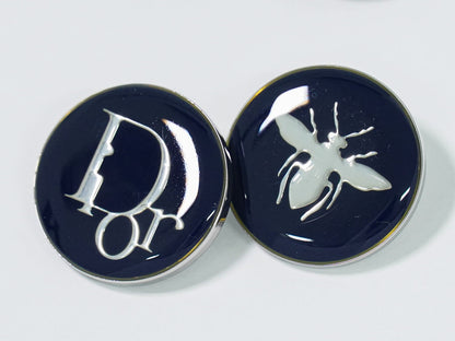 Dior ロゴ ビーモチーフ ピンバッジ 4点セット ノベルティ メタル ブラック ネイビー シルバー