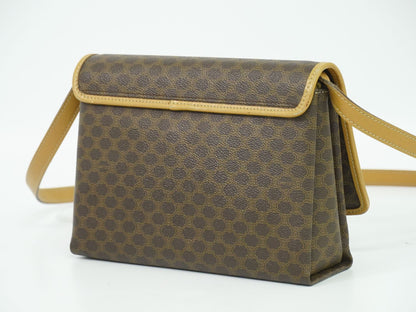 CELINE マカダム ショルダーバッグ ブラウン