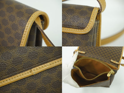 CELINE マカダム ショルダーバッグ ブラウン