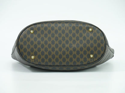 CELINE マカダム ショルダーバッグ ブラック ブラウン