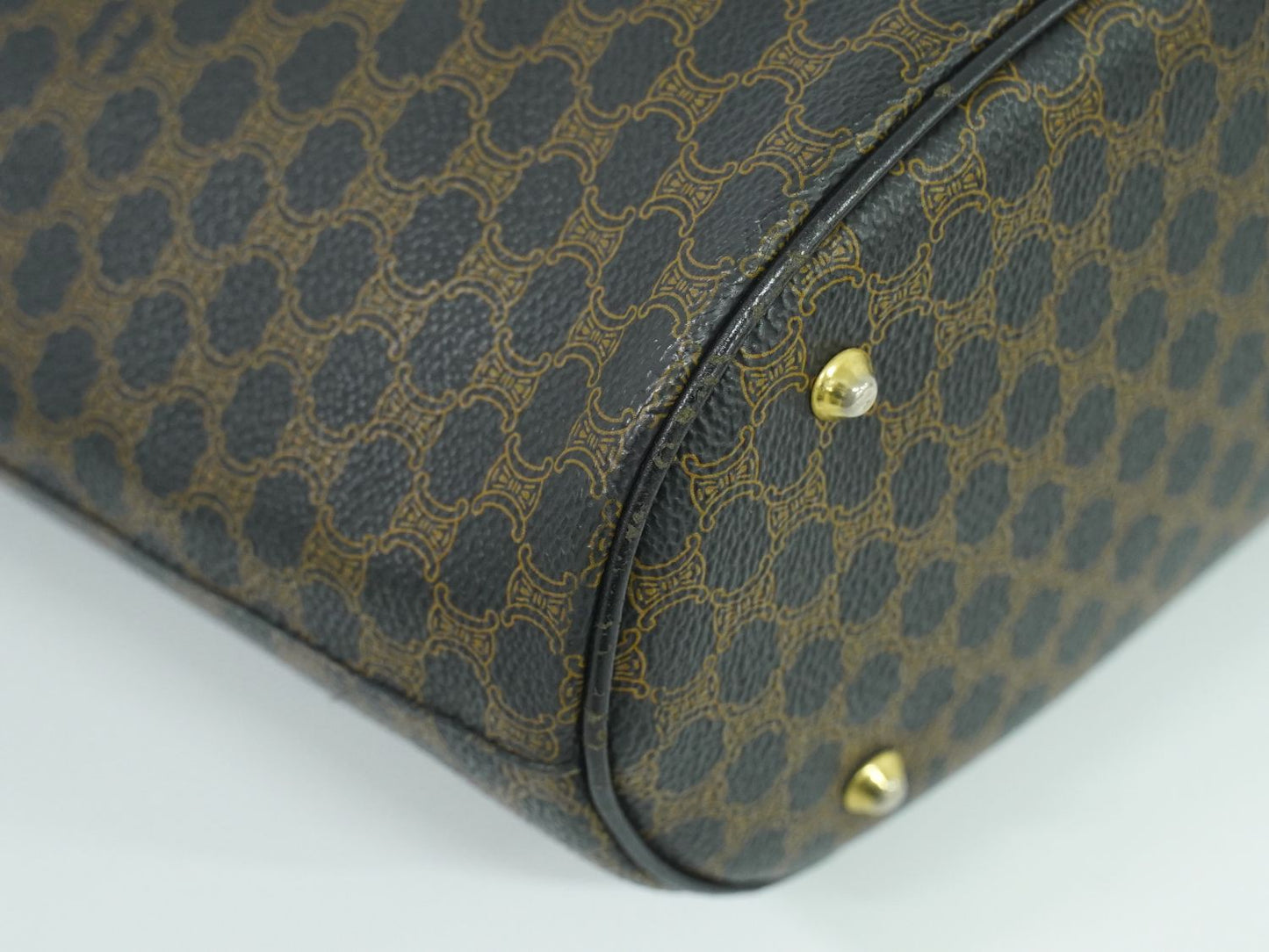 CELINE マカダム ショルダーバッグ ブラック ブラウン