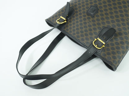 CELINE マカダム ショルダーバッグ ブラック ブラウン