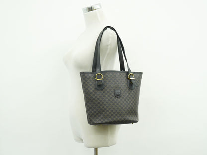 CELINE マカダム ショルダーバッグ ブラック ブラウン