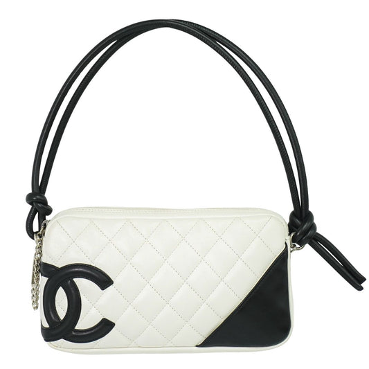 CHANEL ココマーク カンボンライン 2WAY ハンドバッグ ホワイト ブラック
