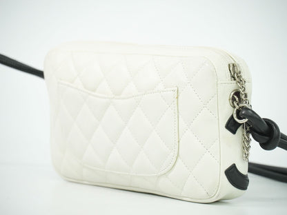 CHANEL ココマーク カンボンライン 2WAY ハンドバッグ ホワイト ブラック