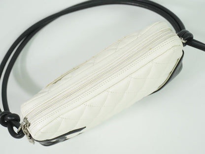CHANEL ココマーク カンボンライン 2WAY ハンドバッグ ホワイト ブラック