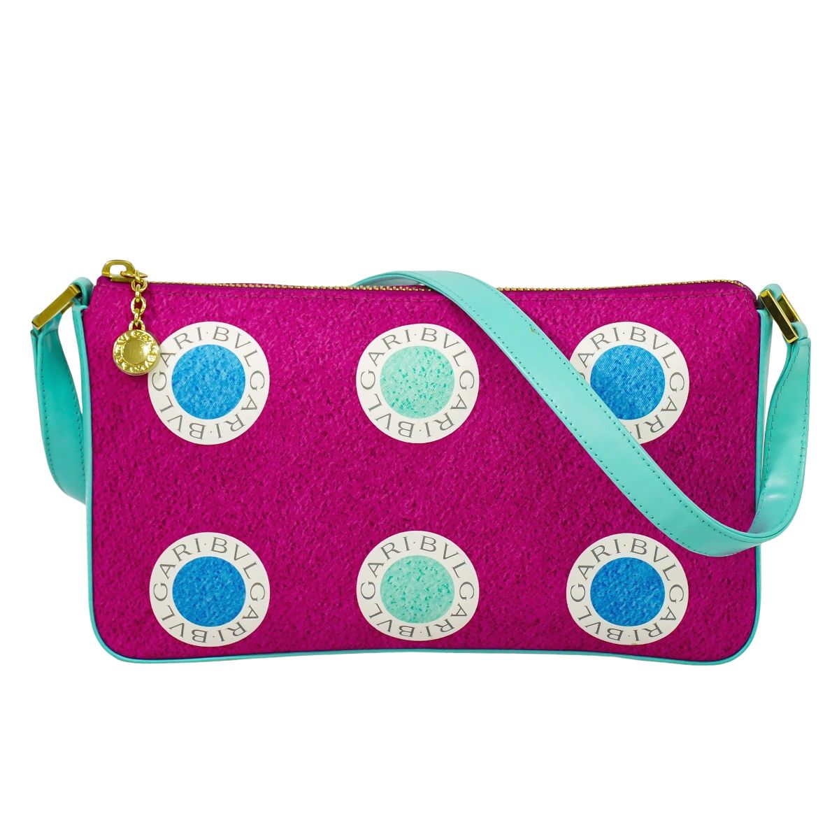 BVLGARI ロゴ ショルダーバッグ ピンク マルチカラー