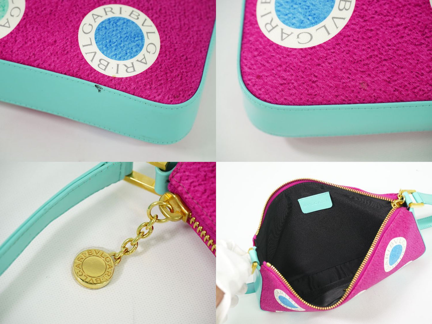 BVLGARI ロゴ ショルダーバッグ ピンク マルチカラー