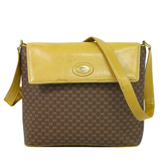GUCCI オールドグッチ マイクロGG ショルダーバッグ ブラウン ベージュ