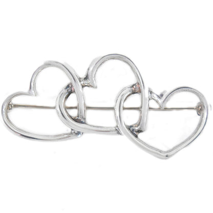 TIFFANY & Co. トリプルハート 925 ブローチ シルバー