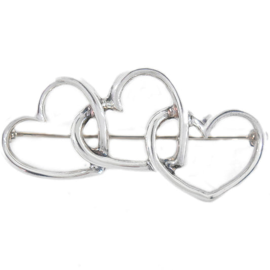 TIFFANY & Co. トリプルハート 925 ブローチ シルバー