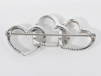 TIFFANY & Co. トリプルハート 925 ブローチ シルバー