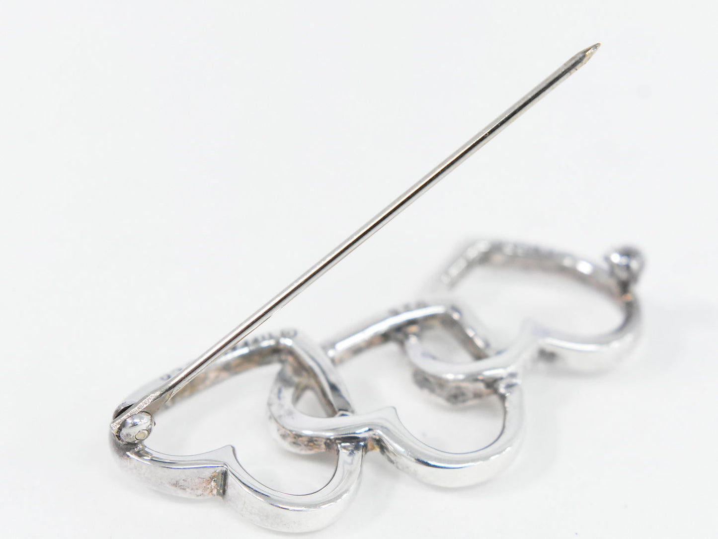 TIFFANY & Co. トリプルハート 925 ブローチ シルバー