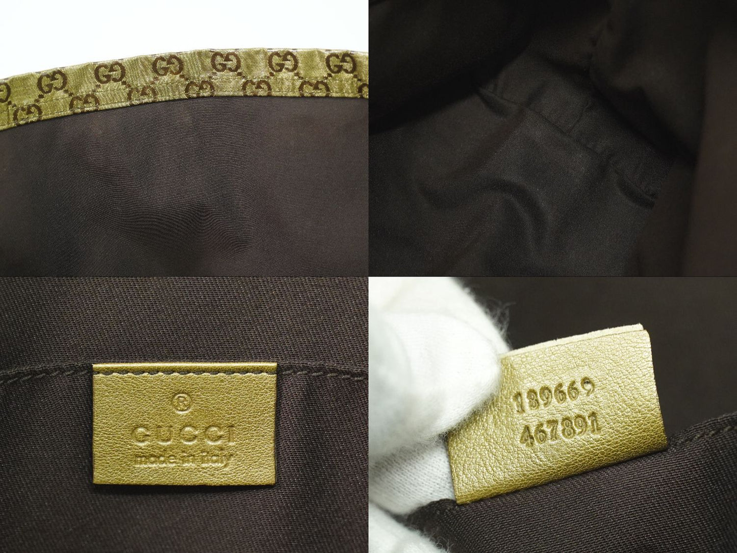 GUCCI シェリーライン GGクリスタル トートバッグ ゴールド 189669