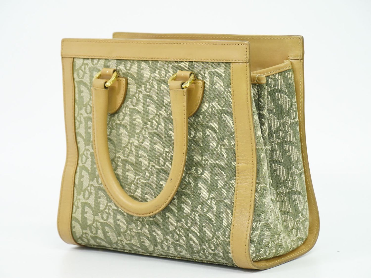 Christian Dior トロッター ハンドバッグ カーキ ベージュ