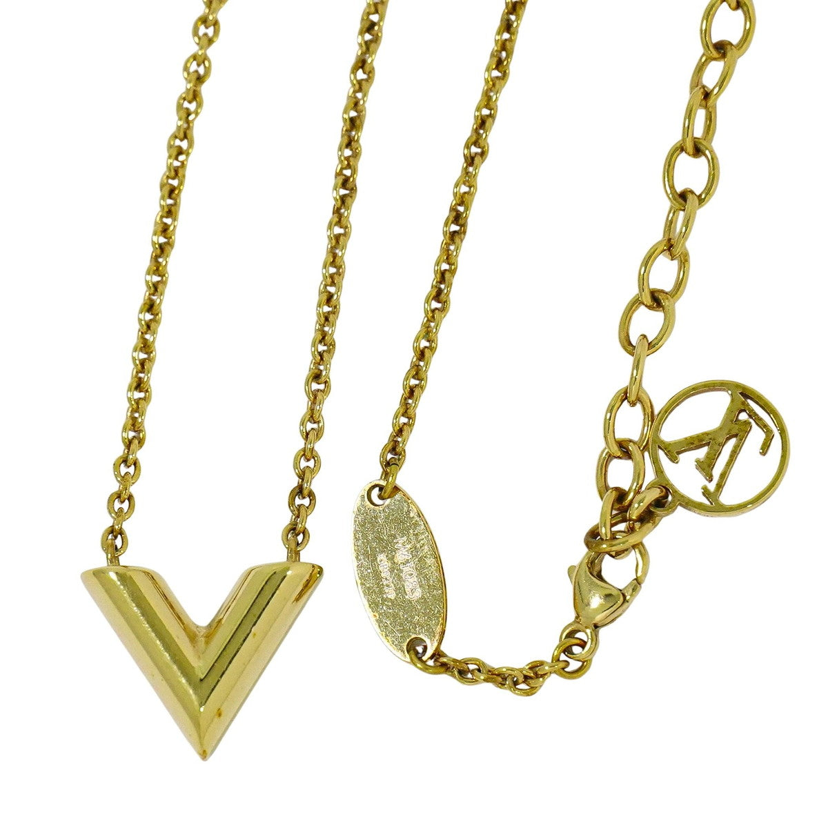 LOUIS VUITTON エセンシャル V ネックレス GP ゴールド M61083