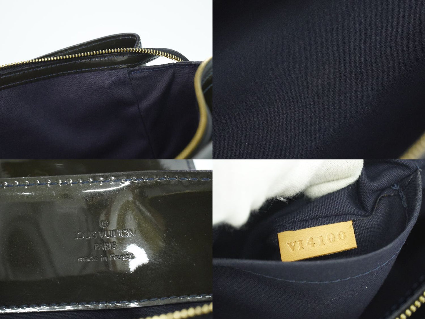 LOUIS VUITTON メルローズアベニュー ヴェルニ レザー ハンドバッグ ブルーニュイ M93756