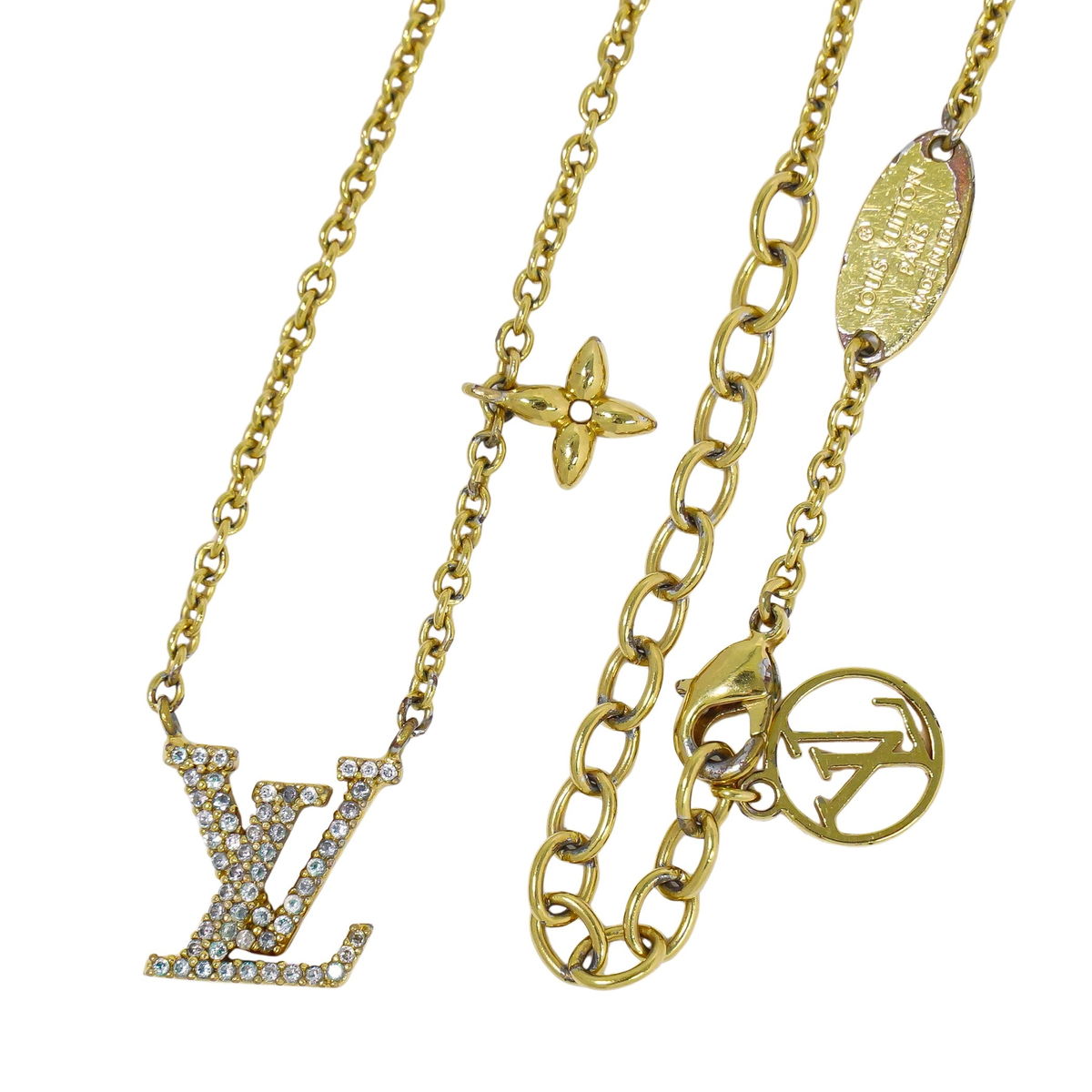 LOUIS VUITTON コリエ LV アイコニック ラインストーン ネックレス GP M00596