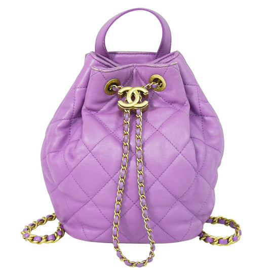 CHANEL ココマーク マトラッセ リュックサック パープル