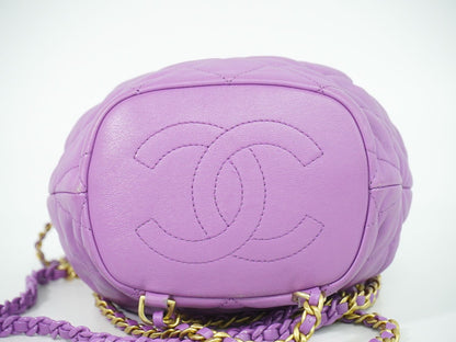 CHANEL ココマーク マトラッセ リュックサック パープル