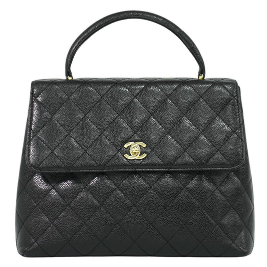 CHANEL ココマーク マトラッセ ハンドバッグ ブラック