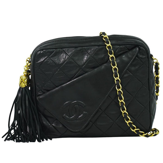 CHANEL ココマーク マトラッセ ショルダーバッグ ブラック