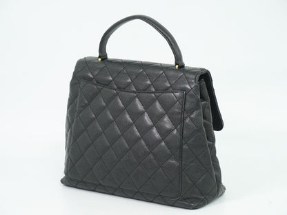 CHANEL ココマーク マトラッセ ハンドバッグ ブラック