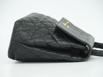 CHANEL ココマーク マトラッセ ハンドバッグ ブラック