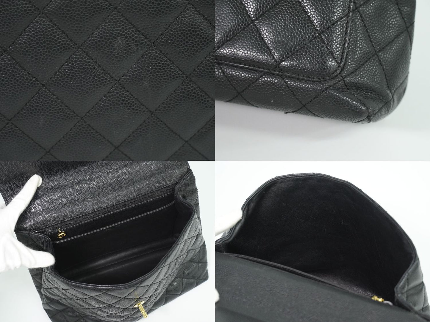 CHANEL ココマーク マトラッセ ハンドバッグ ブラック