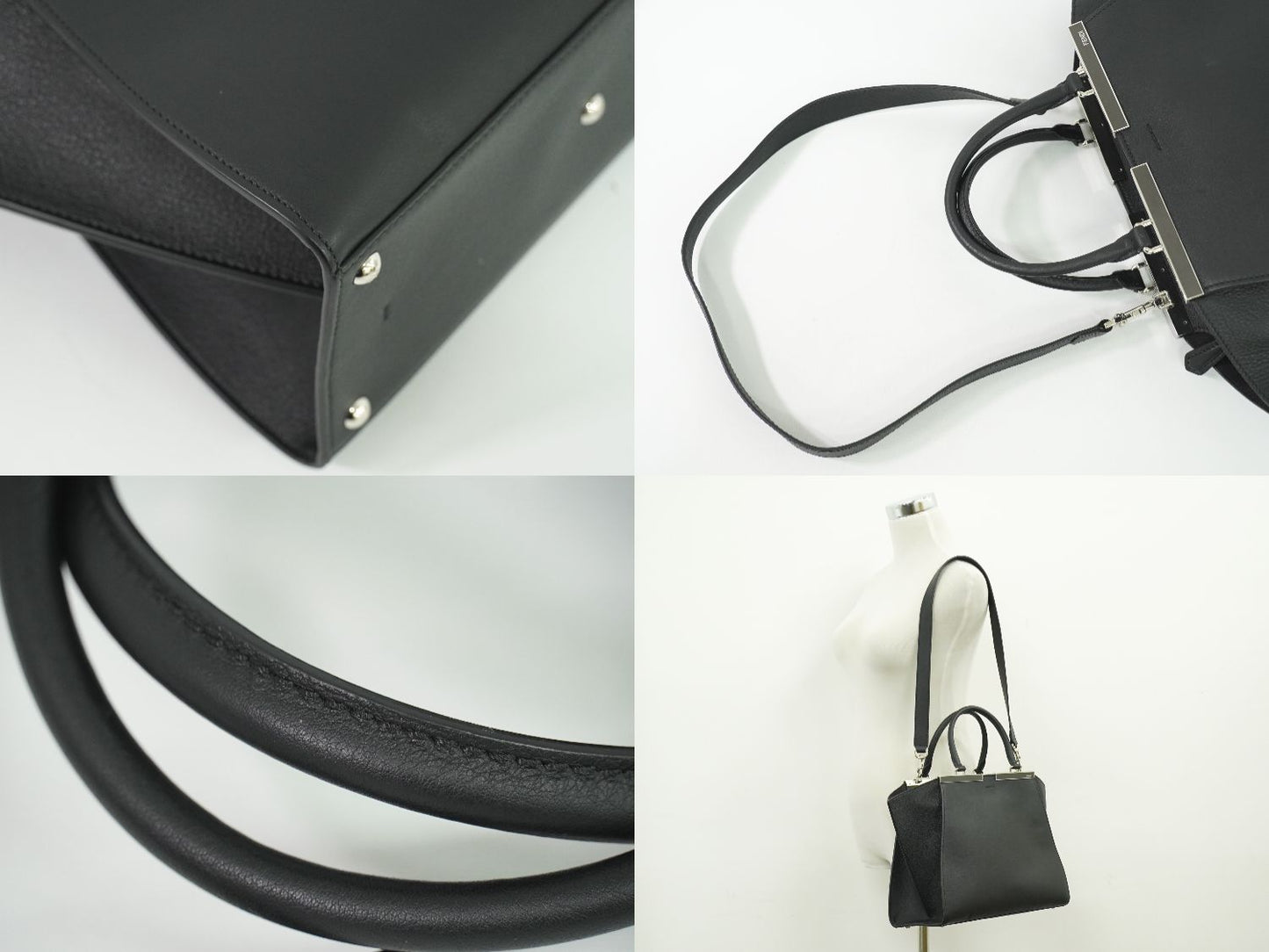 FENDI トロワジュール 2WAY ショルダーバッグ ブラック 8BH279