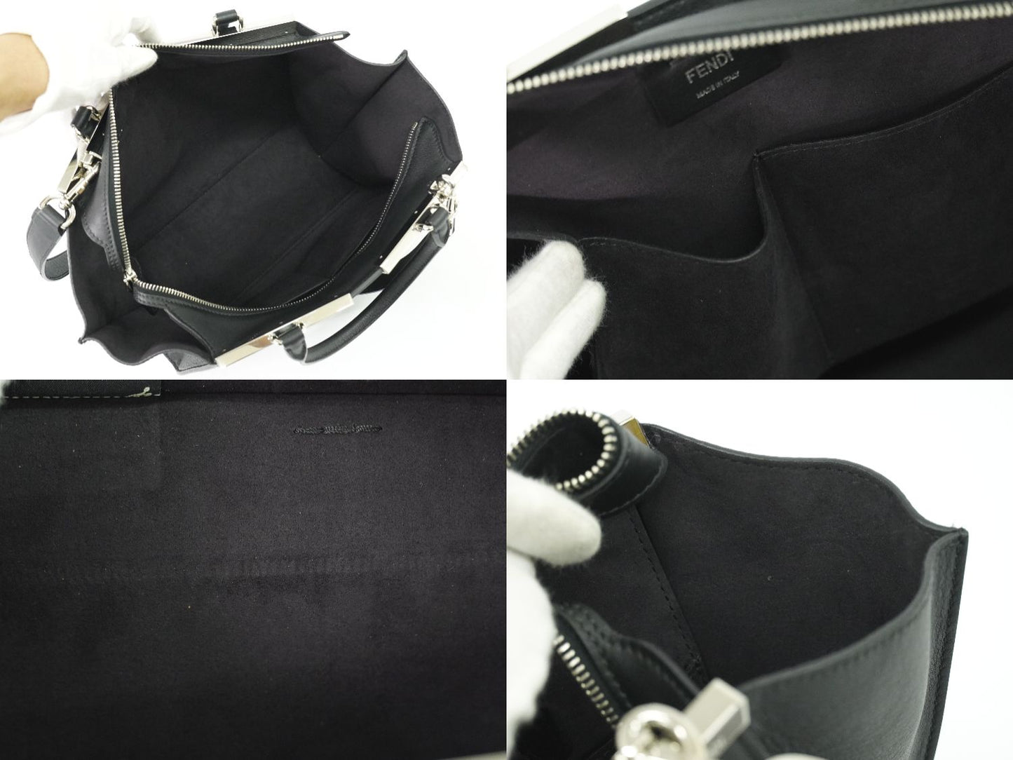 FENDI トロワジュール 2WAY ショルダーバッグ ブラック 8BH279