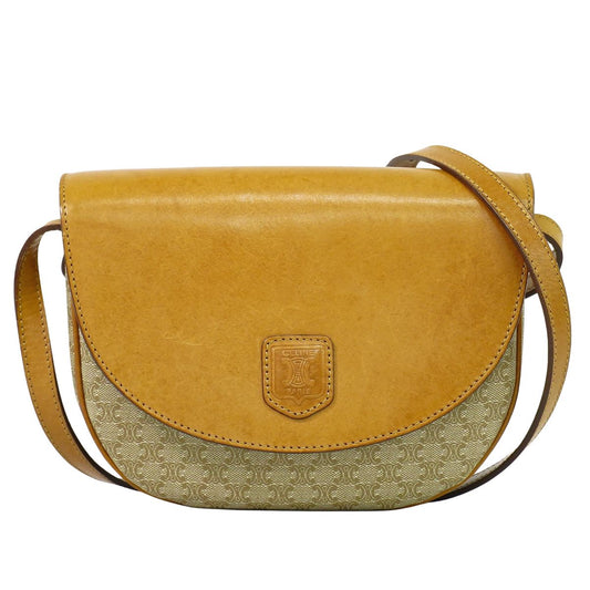 CELINE マカダム ショルダーバッグ ベージュ ブラウン
