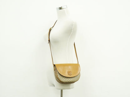 CELINE マカダム ショルダーバッグ ベージュ ブラウン